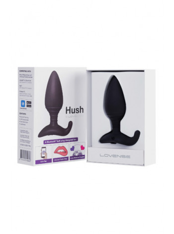 Анальная втулка Lovense Hush (L), силикон, черный, 12,1 см