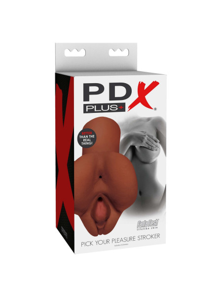 Мастурбатор вагина и анус PDX Plus Pick Your Pleasure Stroker Brown Pipedream, длина 16.50 см, диаметр 7.60 см