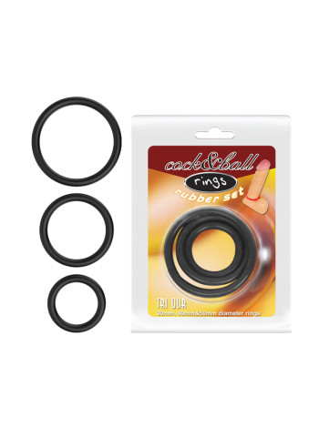 Набор Эрекционных колец Cock & Ball rings Rubber Set Baile