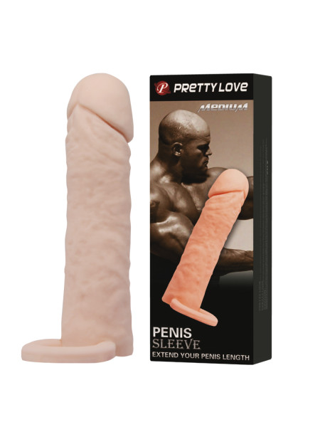 Насадка удлинитель Penis sleeve Medium Baile Pretty Love, длина 16.00 см, диаметр 3.80 см