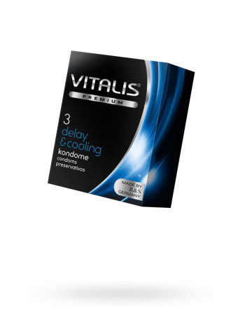 Презервативы Vitalis, premium, охлаждающий, 18 см, 5,3 см, ЦЕНА - ЗА 1 ШТУКУ!!!