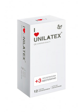 ПРЕЗЕРВАТИВЫ UNILATEX NATURAL ULTRATHIN №12+3 УЛЬТРАТОНКИЕ 