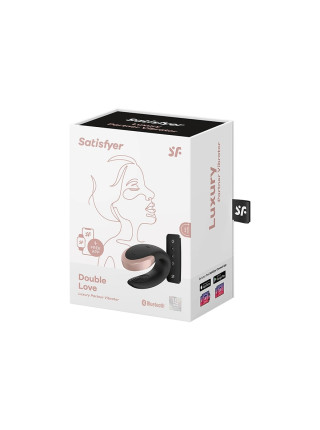 Парный вибратор Satisfyer Double Love с возможностью управления через пульт и приложение (черный)